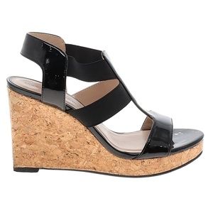 Black Sandal Cork Wedges